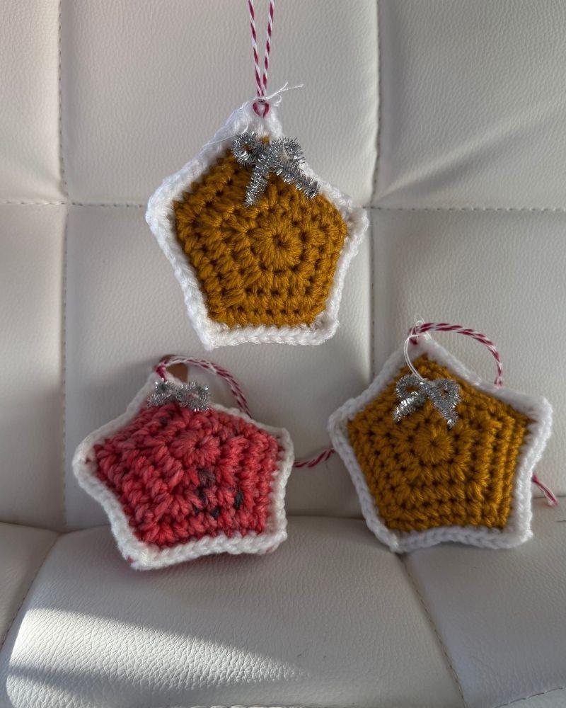Handmade Crochet Star Christmas Ornament