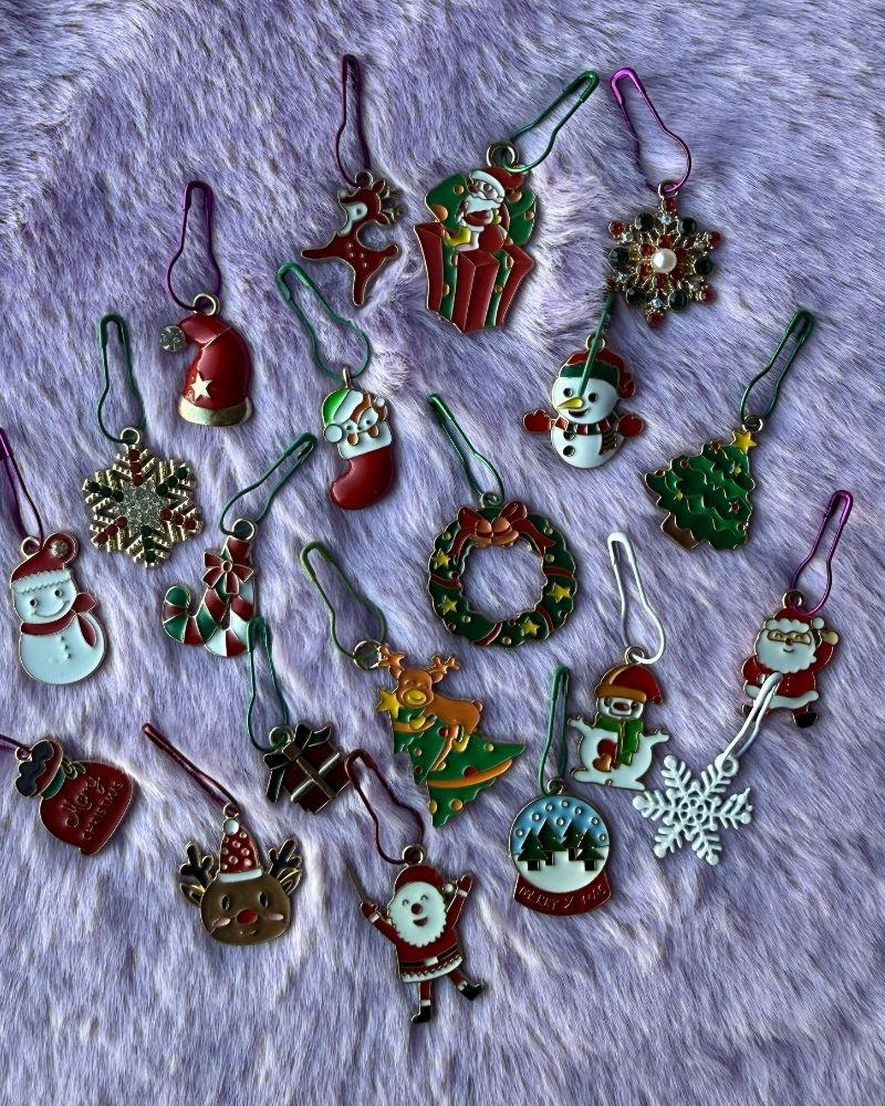 Christmas Charm Stitch Markers for Crochet & Knitting (Set of 3)