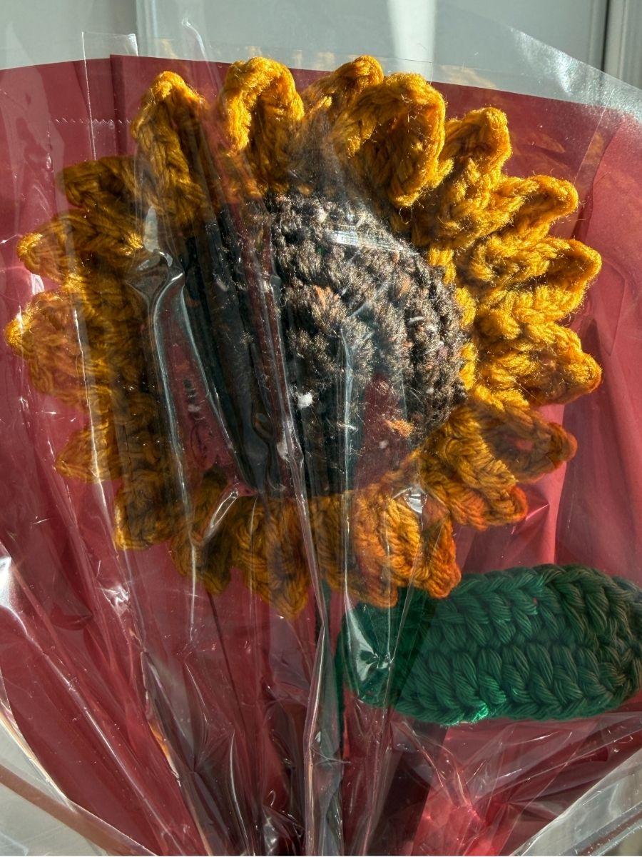 Crochet Sunflower – Single Stem Bouquet