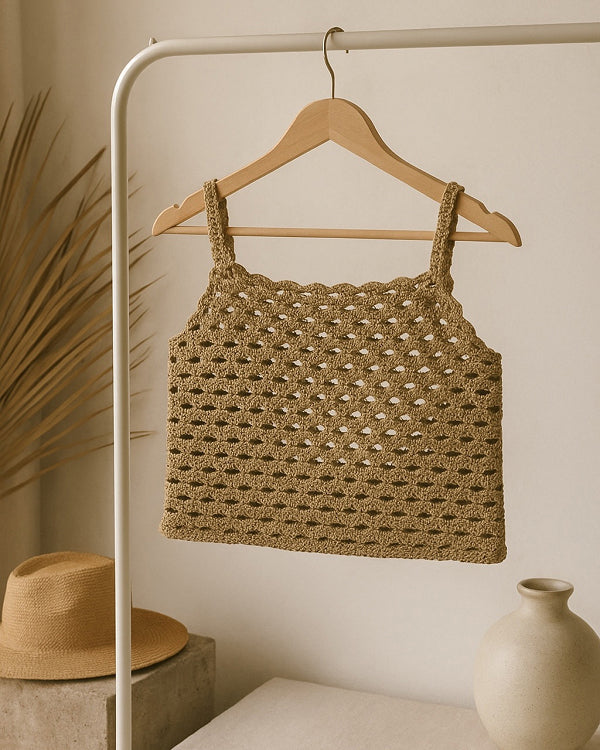 Handmade Dome Stitch Summer Crochet Top - Sizes XS to 5XL