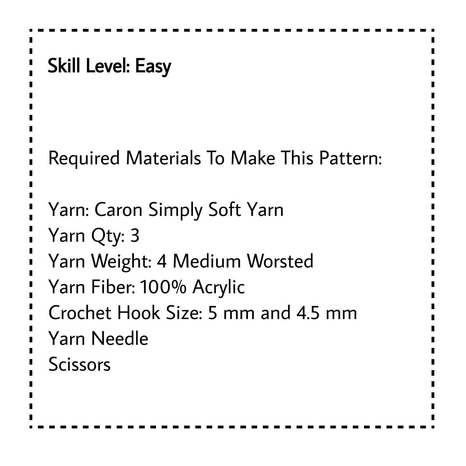 Materials needed to create a crochet flower bouquet table placement.